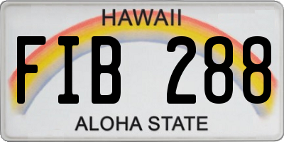 HI license plate FIB288