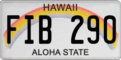HI license plate FIB290