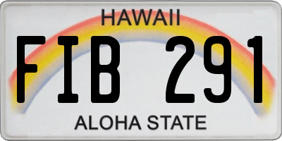HI license plate FIB291