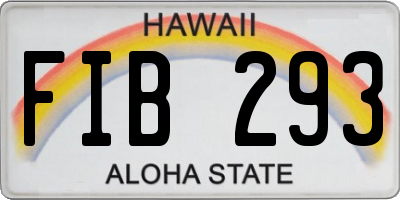 HI license plate FIB293