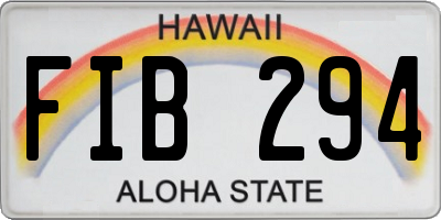 HI license plate FIB294