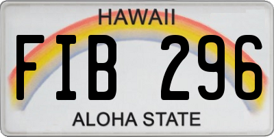 HI license plate FIB296