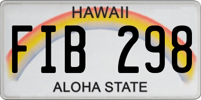 HI license plate FIB298