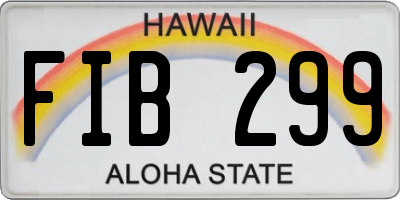 HI license plate FIB299