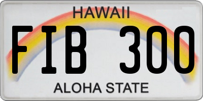 HI license plate FIB300