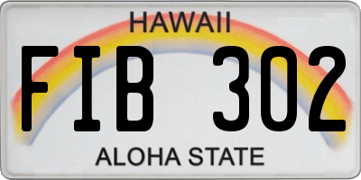 HI license plate FIB302
