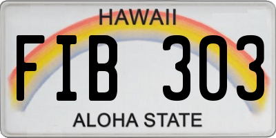 HI license plate FIB303