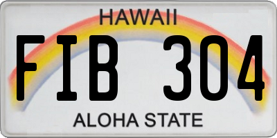 HI license plate FIB304