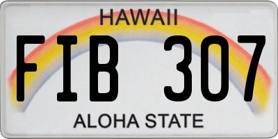 HI license plate FIB307