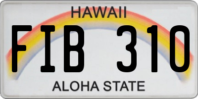 HI license plate FIB310