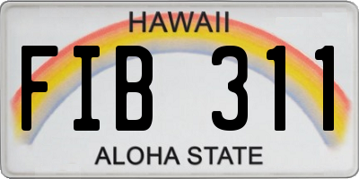 HI license plate FIB311