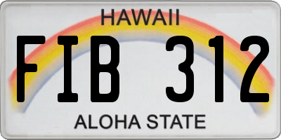 HI license plate FIB312