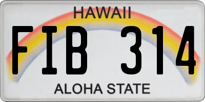 HI license plate FIB314