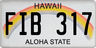 HI license plate FIB317