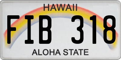 HI license plate FIB318