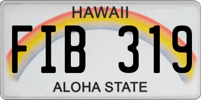HI license plate FIB319