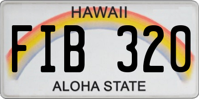 HI license plate FIB320