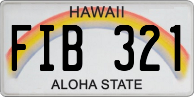 HI license plate FIB321