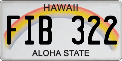 HI license plate FIB322
