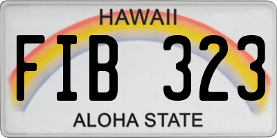 HI license plate FIB323