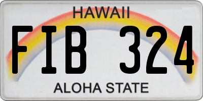 HI license plate FIB324