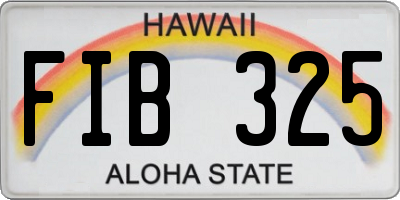 HI license plate FIB325