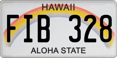 HI license plate FIB328