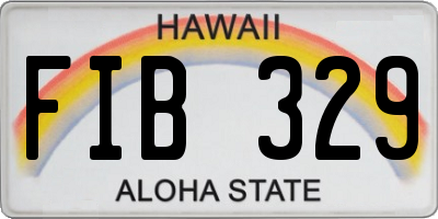 HI license plate FIB329