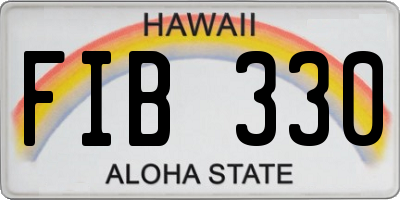 HI license plate FIB330