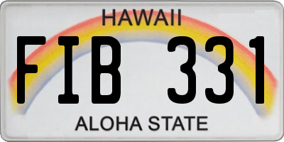 HI license plate FIB331
