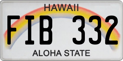 HI license plate FIB332
