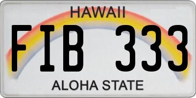 HI license plate FIB333