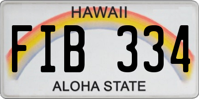 HI license plate FIB334