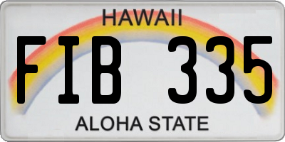 HI license plate FIB335