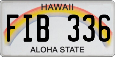 HI license plate FIB336