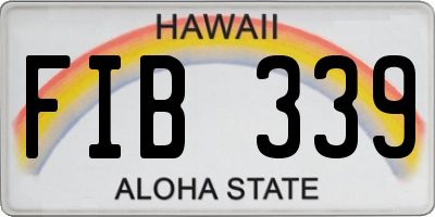 HI license plate FIB339