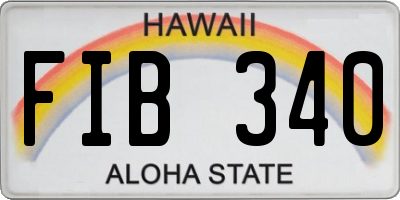 HI license plate FIB340
