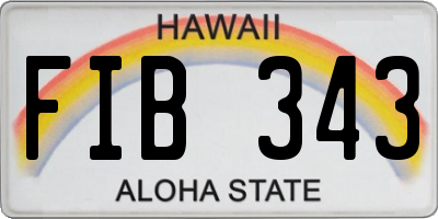 HI license plate FIB343