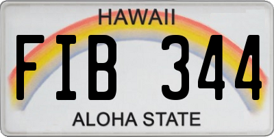 HI license plate FIB344