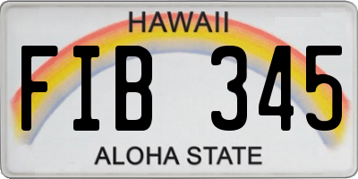 HI license plate FIB345