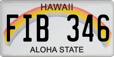 HI license plate FIB346