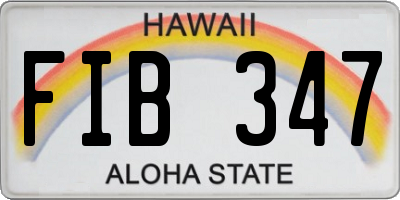 HI license plate FIB347