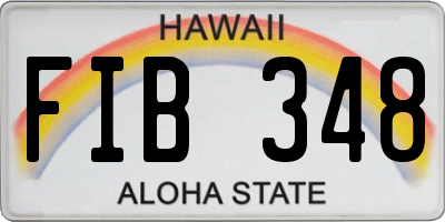 HI license plate FIB348
