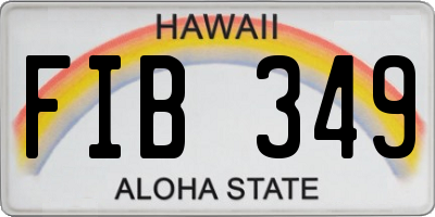 HI license plate FIB349