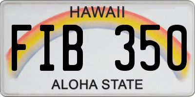 HI license plate FIB350