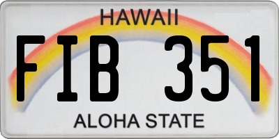 HI license plate FIB351