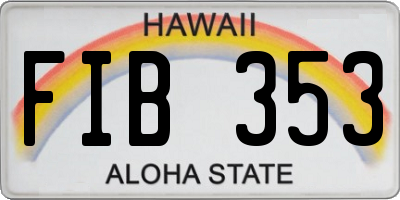 HI license plate FIB353