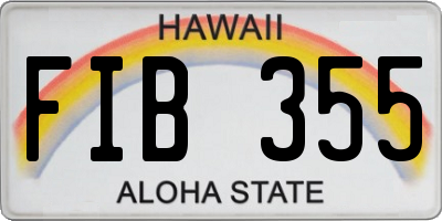 HI license plate FIB355
