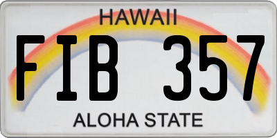HI license plate FIB357