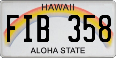 HI license plate FIB358